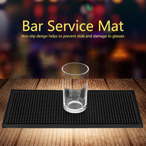 Alfombrilla Impermeable Para Bar, 1 Pieza, Color Negro Suave