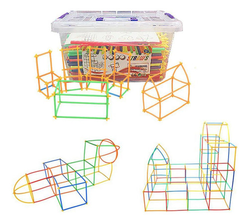 2 X 300 Piezas De Construcción De Paja De Vástago