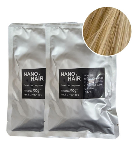 Pack Nano Hair 100gs Fibra Keratina Pelo En Polvo Alopecia 