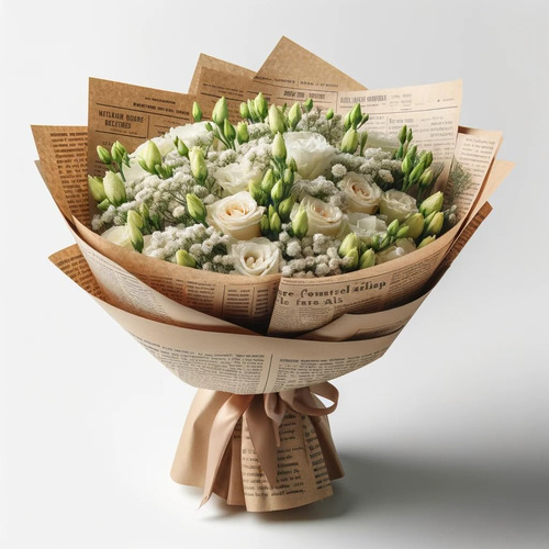 20 Hojas De Papel De Periódico For Envolver Flores