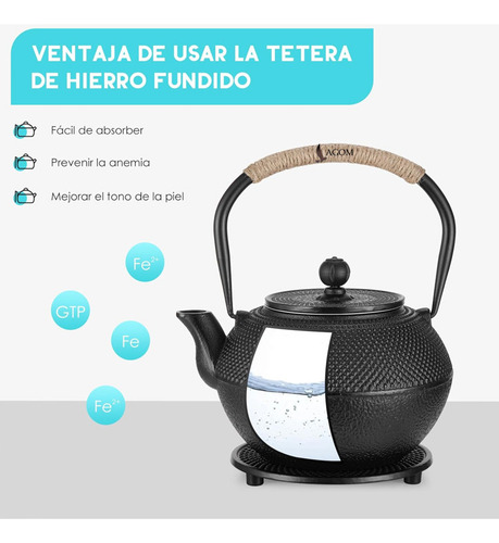 Juego De Teteras De Hierro Fundido De 300ml Tazas De Té De