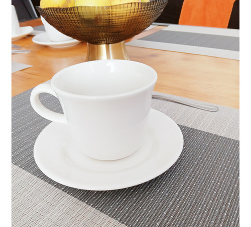 Taza Para Té 220 Ml 12 Pzas Loza Nevada Corona Color Blanco