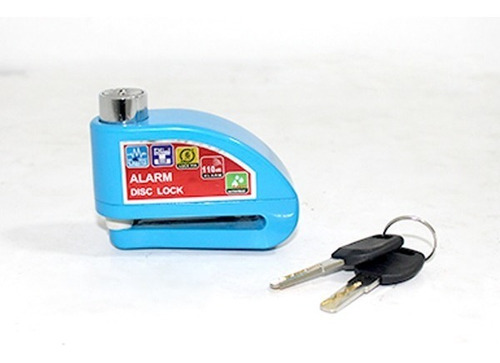 Chapa Freno Disco Con Alarma Azul Para Moto