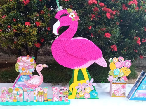 Piñata De Flamingo Flamencos Chupetera Cotillón Centro D Msa