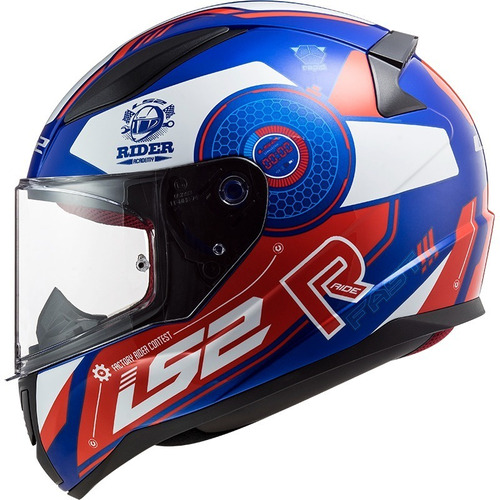 Capacete Moto Ls2 Ff353 Rapid Stratus Azul Vermelho Branco