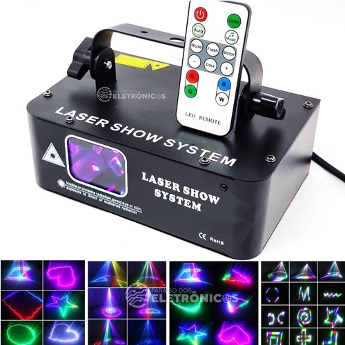 Raio Laser Show Projetor Holografico Rgb 500mw Dmx