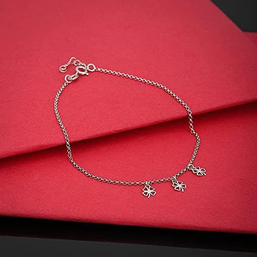 Tobillera De Plata De Ley Vanbelle Con Diseño De Varias Flor