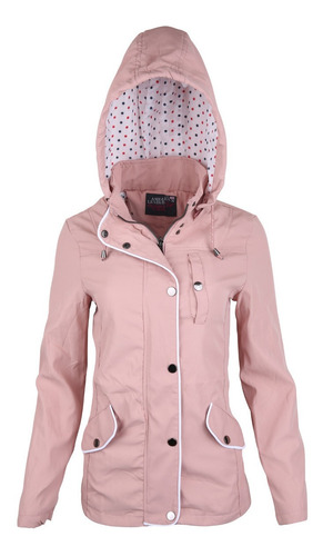 Imagen 3 de 7 de Gabardina Dama Con Gorro Desmontable Impermeable Lj21-100