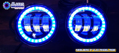 Faro Led Neblinero 4 Pulgadas Redondo C/ Ojo/ángel Rgb (par)