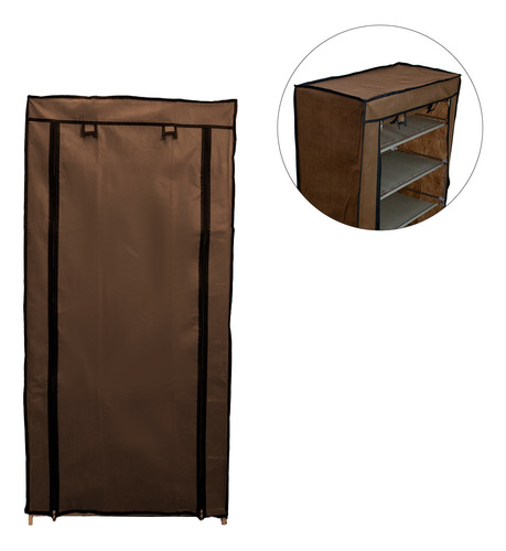 Kit De 2 Zapateras Armable Closet Organizador Cafe 6 Niveles