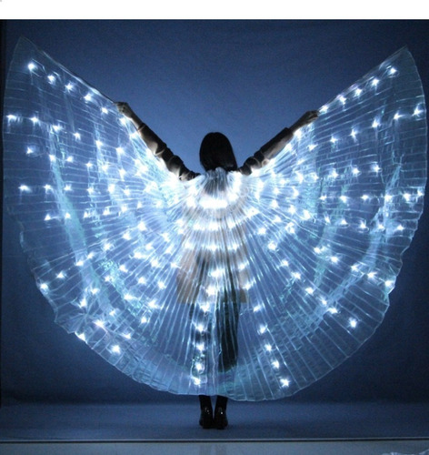 Imagen 6 de 10 de Alas Led Grande Danza Arabe Wings Bellydance Odalisca Capa