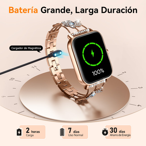 Reloj Inteligente Smartwatch Bluetooth Llamadas Para Alexa, Smart Watch Mujer, 2 Correas, Notificaciones De Apps, Lp68, 100+ Modos Deportivos, Monitor Cardíaco Y Sueño, Compatible Con iPhone Y Android