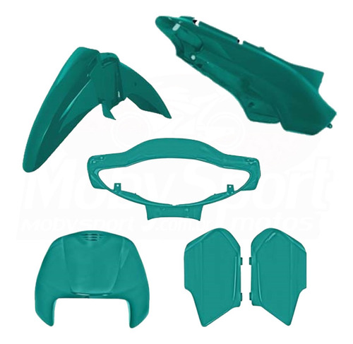 Kit Carenagem Verde Metálico Honda Biz 100 2001 Melc 3k1607