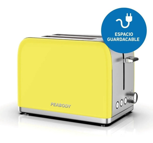 Tostadora Peabody Pe-t387 Amarilla 2 Ranuras 6 Niveles 1050w