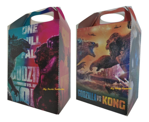 Godzilla Vs King Kong Paq 40 Dulceros Cajitas Bolo Feliz