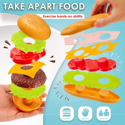 Juguetes Comida Set Hamburguesa Accesorios Cocina Alimentos