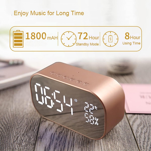 Reloj Despertador De Radio Digital Con Altavoz Bluetooth