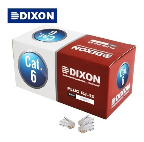 Conector Rj45 Cat6 Dixon Caja 100 Unidades Pb88502x-cn