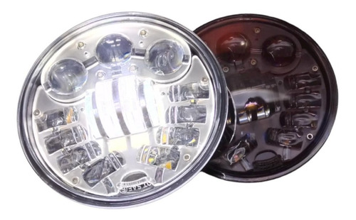 Par Faro Principal Led Lupa 7 PuLG. Blanco Ambar