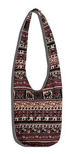 Hippie Crossbody Bag Thai Top Zip Hobo Sling Bag Hecho A Man