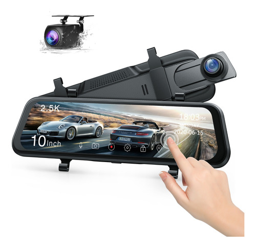 Cámara Para Auto Pantalla Táctil Dashcam 10'' Night Vision