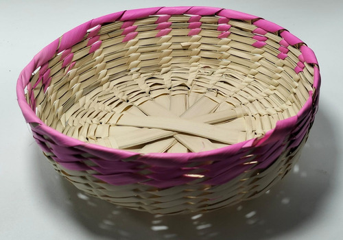 60 Tortilleros Paneras Ecológicos Sin Tapa De Palma Natural Rosa Chicle Tortillero Rosa
