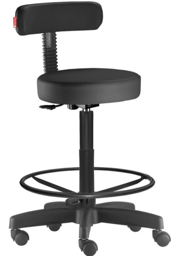 Cadeira de escritório Urban Mocho alto com encosto slim  negro com estofado de couro sintético
