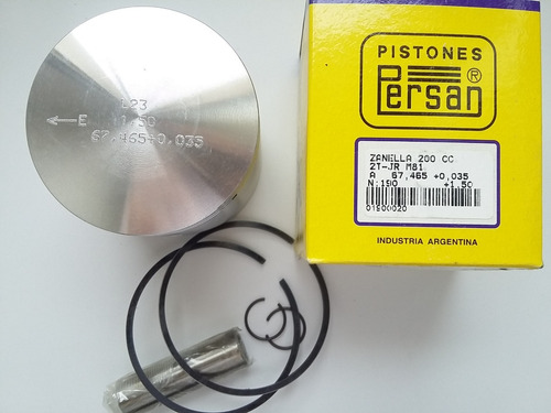 Piston Perno Y Aros Zanella 200 Jr Rb Nt Medida 1.50  67.5mm