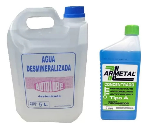 Kit Refrigerante Armetal Azul 1 L+agua Destilada Dei 5 L