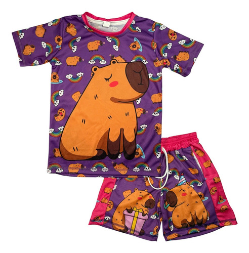 Conjunto Niña Capibara Playera Y Short Capibara Tsa010 Xl (10)