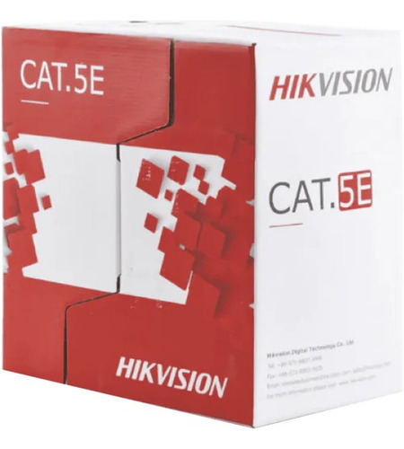 Bobina Hikvision Cat5e Intemperie 100% Cobre 305 Mts