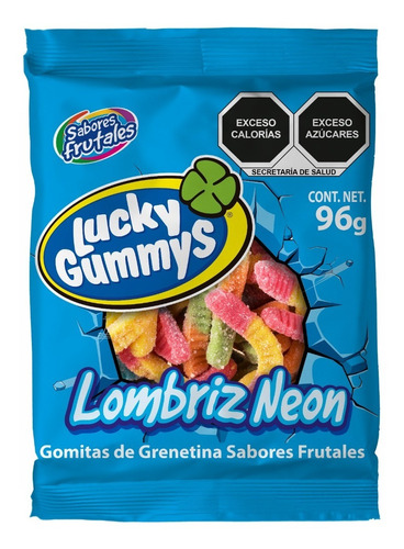 Gomitas Lucky Gummys Lombriz Neon 96 G