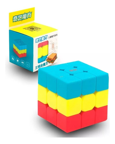 Cubo Rubik Qiyi 3x3 Tricolor Sandwich De Velocidad