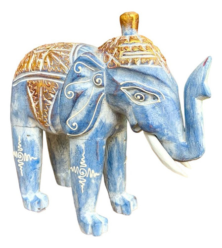 Figura Elefante Adorno Decoración Dorado 