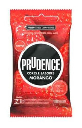 Imagem 1 de 1 de Preservativo C S Morango Com 3 Unidades Prudence