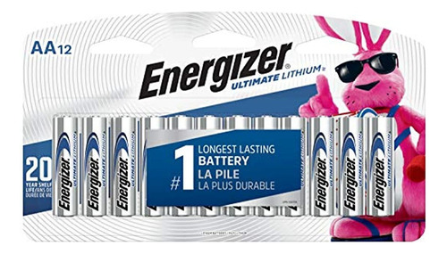 Energizer - Pilas De Litio Aa, Batería Doble A, 12 Unidades