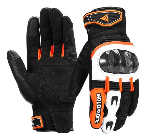 Guantes De Cuero Para Motociclismo Táctiles  Motowolf 0335 