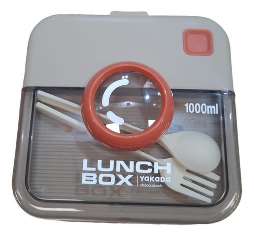 Vianda Lanchera Lunch Box Yakada 1000 Ml Con Cubiertos
