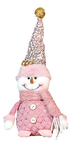 * Adornos Navideños Rosa,figuras Navideñas De Felpa Para
