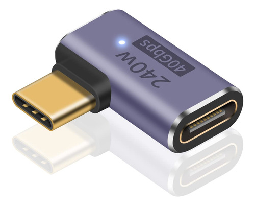 Poyiccot Adaptador Usb C De Ngulo Recto De 40 Gbps, Adaptado