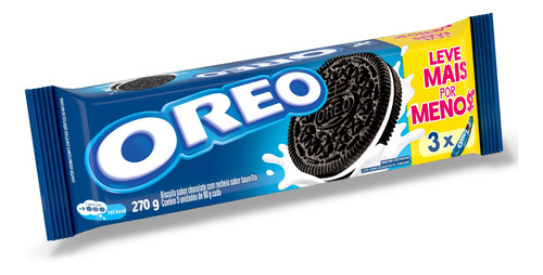 Imagem 2 de 8 de Biscoito Recheado Oreo Original Emb Econômica Multipack 270g