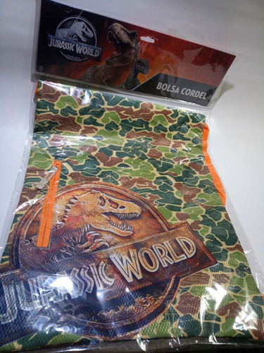 Bolso Cordel Jurassic World Mimetizado Original Import 35x45