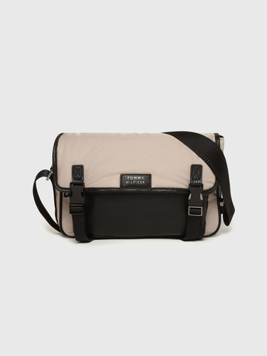 Bolso Reporter Con Cierre De Hombre Beige Tommy Hilfiger