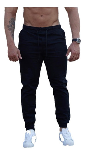 Calças Jeans Camuflada Masculina Jogger Com Punho Elastico