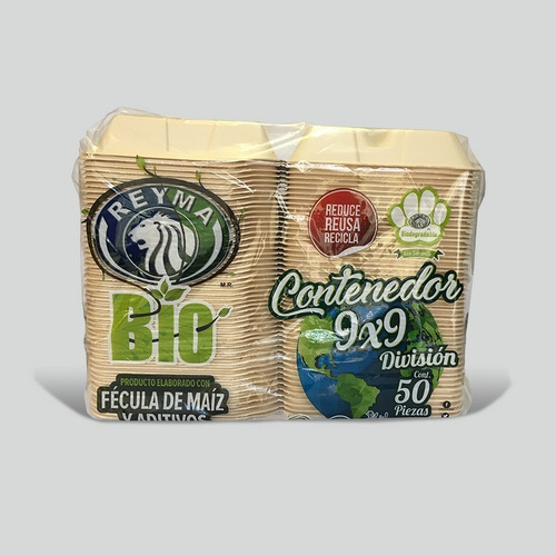 Contenedor División Biodegradable Reyma® 9x9 Fecula De Maíz