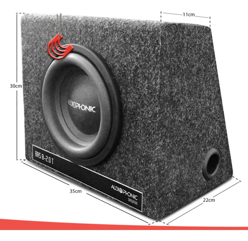 Imagem 3 de 7 de Caixa Trapezio Selada Dutada Amplificador Sub 8 Audiophonic