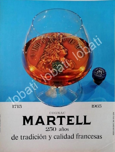 Cartel Publicitario Retro Cognac Martell 1965 /506