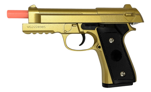 Pistola V22 Full Metal Airsoft Pt92 Beretta 6mm Mola Gold