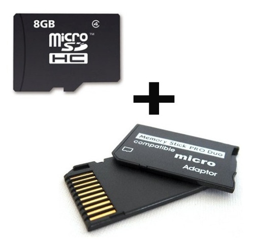 Memoria Micro Sd 8gb + Adaptador Pro Duo Gratis Camaras Psp