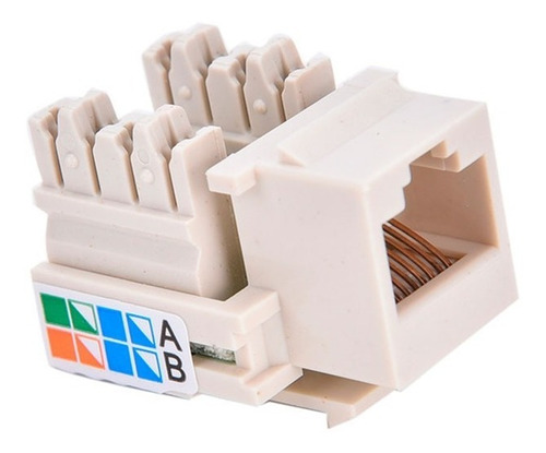 Conector Jack Coupler Rj45 Cat6 Blanco Hembra 